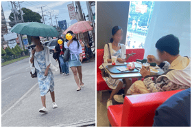 Woman Begs for Money, Later Spotted Enjoying Jollibee Date With Her BF